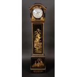 An early 20th century Chinoiserie dwarf longcase clock, 14.