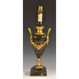 A 19th century Louis XVI Revival gilt-metal mounted specimen marble inverted baluster vase,