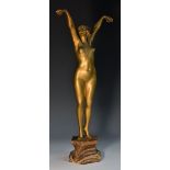 Claire Jeanne Roberte Colinet (Belgian, 1880-1950), after, a gilt patinated bronze,