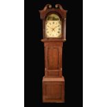 A George III/IV oak and mahogany longcase clock, the 33.