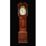 A George IV oak and mahogany longcase clock, 36cm arched painted dial inscribed Anderton,