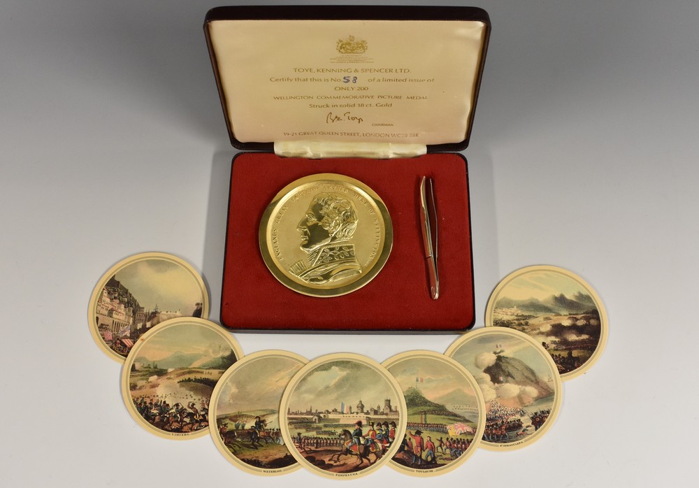 A Wellington Commemorative Picture Medal by Toye, Kenning and Spencer Ltd,