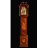 A George III longcase clock, 31cm arched brass dial inscribed Thomas Davies, Northampton,