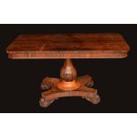 A William IV rosewood rounded rectangular centre table,