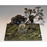 Louis Van Broeckel (1857 - 1944), an Art Nouveau dark patinated sculptural inkstand,