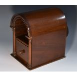 A Victorian mahogany ballot box, probably Masonic, of arched architectural design,