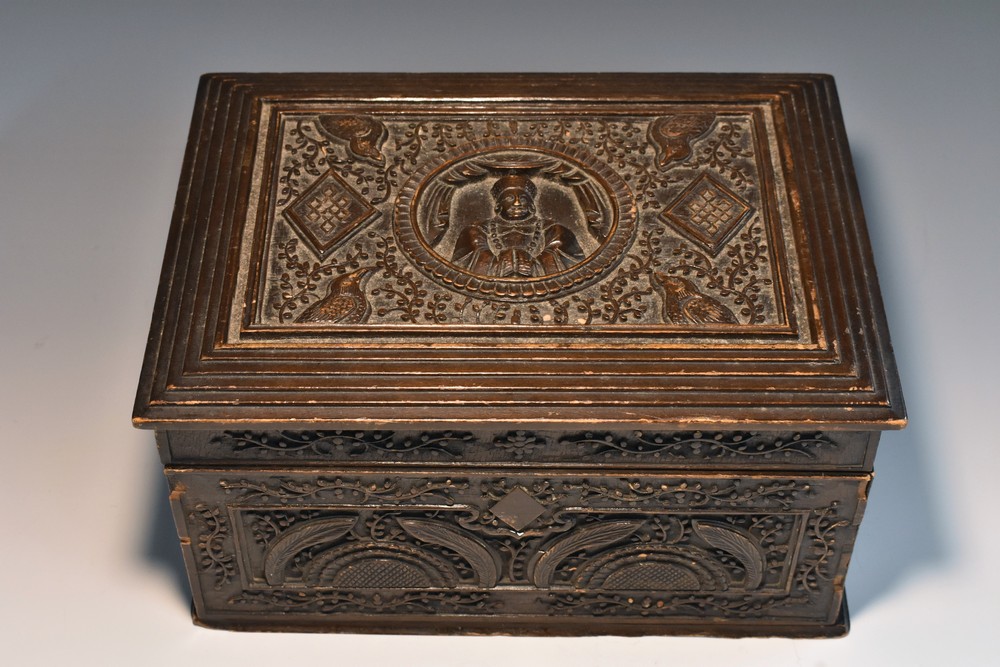 A 19th century Chinese hardwood rectangular table casket,