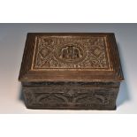 A 19th century Chinese hardwood rectangular table casket,