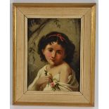 E Graham (19th/early 20th century) The Little Flower Girl signed, oil on canvas,