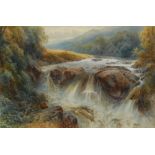 Frank Gresley (1855 - 1936) Swallow Falls, near Betws-y-Coed, Conwy, Wales signed, dated 1896,