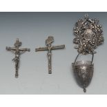 An Italian ecclesiastical silver holy water stoop,