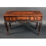 An 18th century style walnut and marquetry side table,