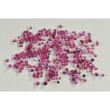 Loose gem stones, rubies, assorted sizes and shapes, total estimated weight 22.