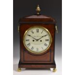 A late Regency mahogany bracket clock, 20cm slightly convex painted dial inscribed James Burroughs,