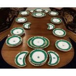 A 19th century Worcester armorial porcelain dinner service, comprising soup plates, dinner plates,