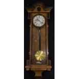 A 19th century walnut and ebonised Vienna regulator wall clock,