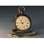 A Victorian silver open face pocket watch, E Wise Manchester, cream dial, bold Roman numerals,