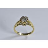 A diamond solitaire ring, round brilliant cut diamond approx 0.