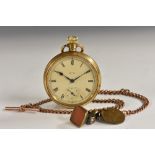 Watches - a Victorian 9ct rose gold double Albert chain, T bar, twin end compression hooks, 27.