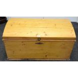 A Victorian pine blanket chest,