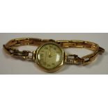 A lady's 9ct gold wristwatch,