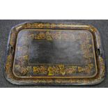 A large 19th century toleware tray
