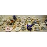 Teawares - various teacups & saucers including Coalport, Aynsley, Colclough, Royal Albert; etc. qty.