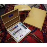Cotman Watercolour set; a Daylight Magnifying Lamp; a table top easel;