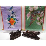 Tibetan items - a large 3 dimensional dragon tapestry panel, 153cm x 84cm; a traditional skirt,