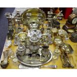 Plated ware - teapots and coffee pots, muffin dish, sugar bows, salvers,