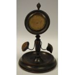 A 19th century treen combination pocket watch stand and pin cushion, c.
