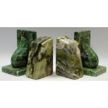 A pair of Scottish marble bookends;