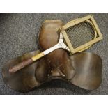 An English leather saddle;