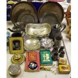 Boxes and objects - Victorian crystolleum; a Mauchlin Ware trinket box and cover;
