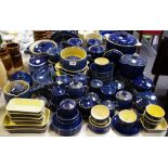 Denby Stoneware,including electric blue, casserole dishes of different sizes,plates,side plates,
