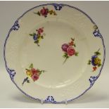Continental 19th century cabinet plate decorated with cabbage roses.