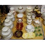 A butterfly lustre bowl, an Abbeydale cup and saucer; a Gouda vase and cover etc.