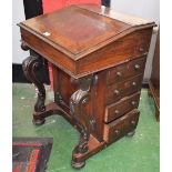 A Victorian rosewood Davenport,