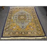 A fine Persian hand made Qum rug 206cm x 114cm