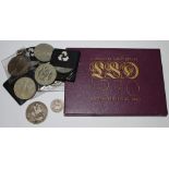 Coins - a George IV crown dates 1822; a 1970 proof set;