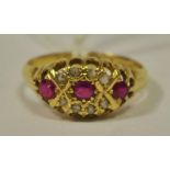 A 18ct gold gypsy ring,