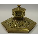 An Aesthetic Movement bronze inkwell, c.