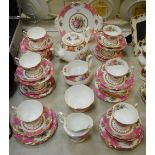 A Royal Albert tea service for ten Lady Carlyle pattern comprising teapot, milk jug, sucrier,