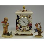 Decorative Ceramics- a Masons Blue Mandalay mantle clock;