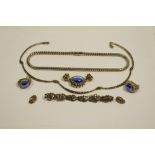 Costume Jewellery- an early 20th century marcasite bracelet,