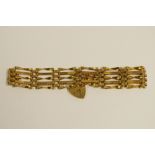 9ct gold gatelink bracelet;