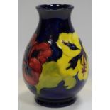 Moorcroft- an ovoid shaped Hibiscus pattern vase