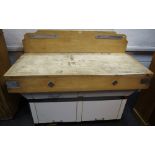 A mid 20th Century French maple butchers block c1960
