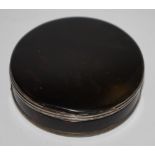 A George III tortoise shell circular snuff box c.