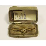 A lady's 9ct gold wrist watch,